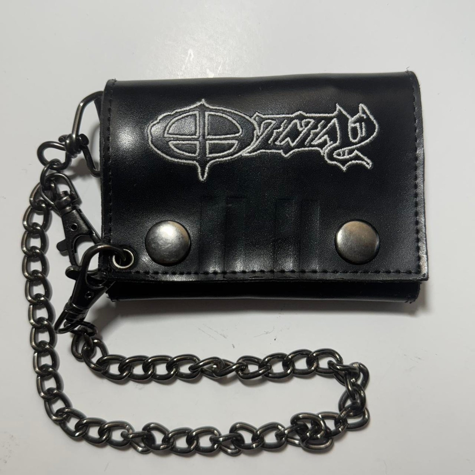 Y2k Genuine Leather Ozzy Osbourne Chain Wallet
